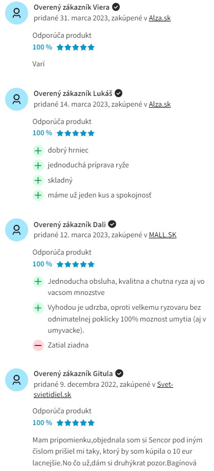 Recenzie a skúsenosti s ryžovarom Sencor SRM 1500WH