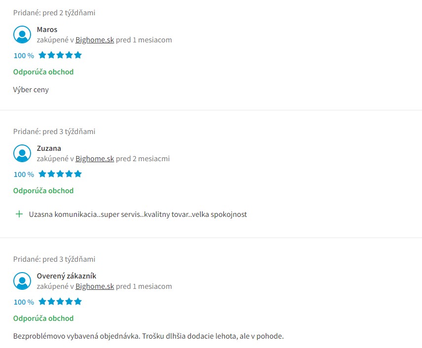Recenzie a skúsenosti s nákupom v e-shope Bighome.sk