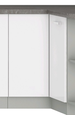 Dolná rohová kuchynská skrinka Bianka 90DN, biely lesk