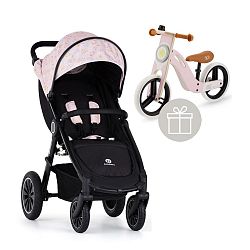 PETITE&MARS Kočík Street+ Air Black + Strieška Limited 100 Kingdom + odrážadlo Uniq Pink VP-F177268